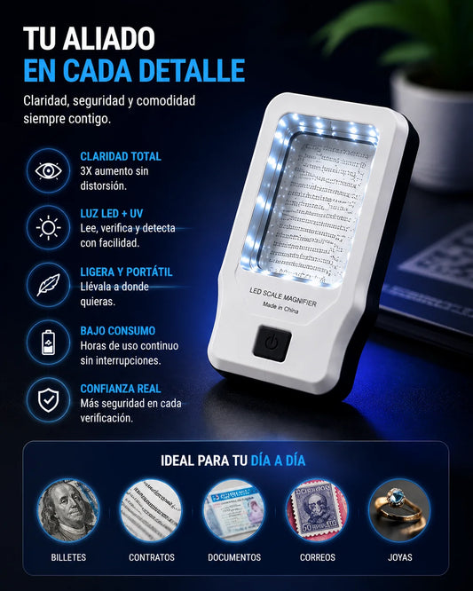 Lupa con luz Led para lectura