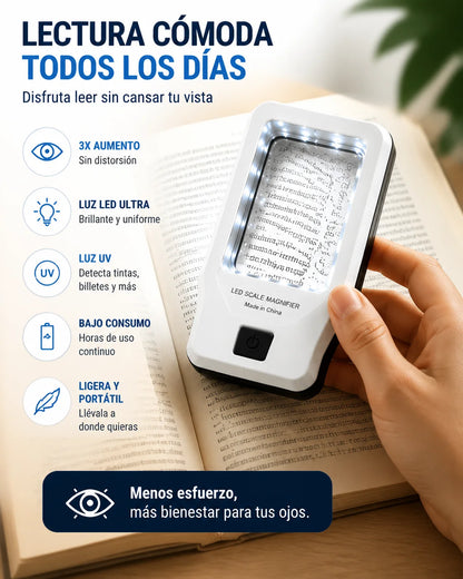 Lupa con luz Led para lectura